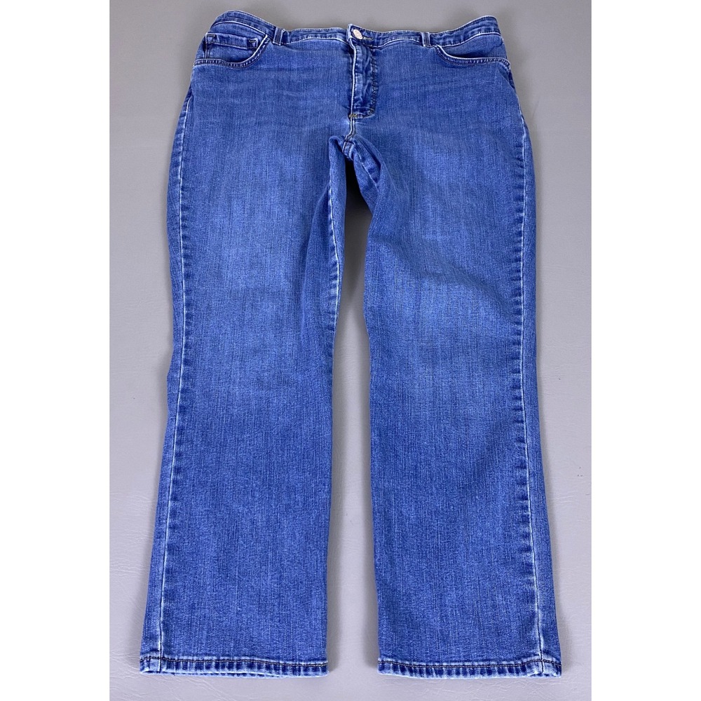 Lee Jeans Womens 18 Short High Rise Relaxed Fit Straight Leg Blue Instantly Slim